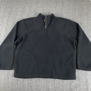 Oldschool Clothing Co Men's M Black Quarter Zip Fleece Pullover Vintage Style